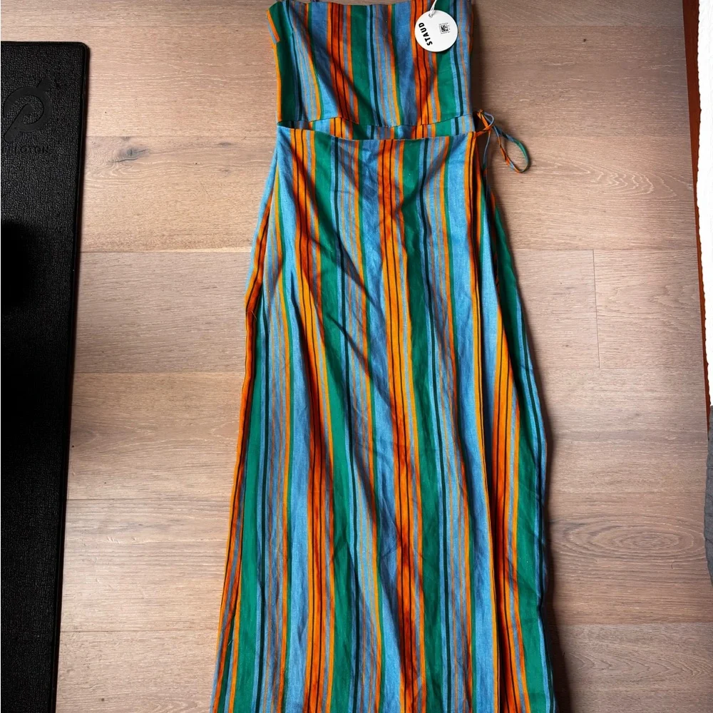 Staud Striped Maxi Dress with Slit - Picture 6 of 13